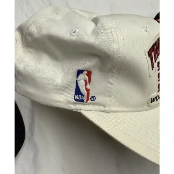 90s VTG CHICAGO BULLS Sports Specialties THREE PEAT 3 NBA Champions Hat SnapBack